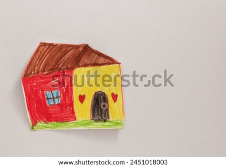 Child picture of house on white background