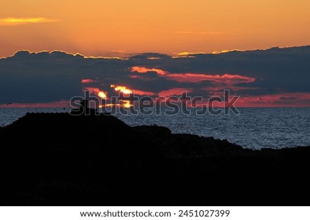 Sunset over Danish island of Christianso