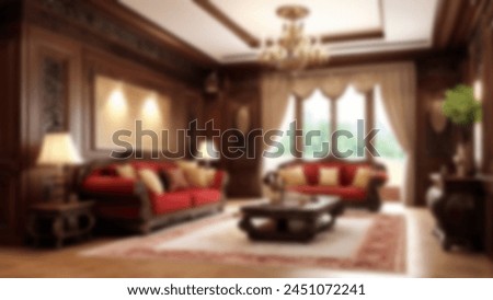Defocus abstract background of wood interior