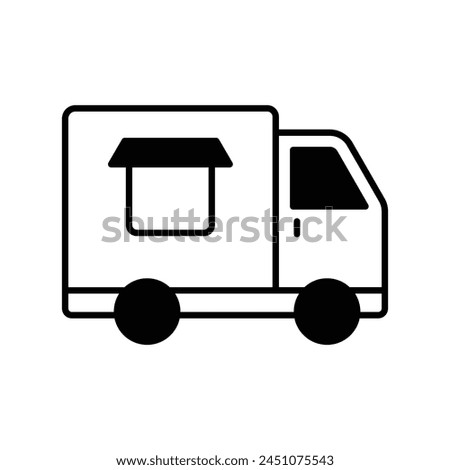catering truck icon with white background vector stock illustration