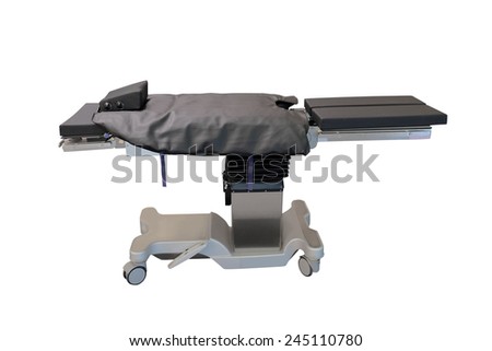 New and modern medical table on a white background 