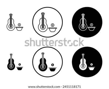 Busking line icon set suitable for apps and websites UI designs.