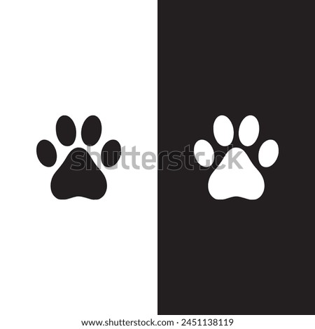 Animals paw black and white colour  Vector.