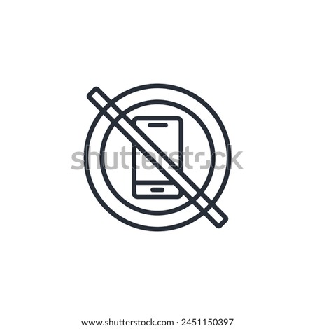 no phone icon. vector.Editable stroke.linear style sign for use web design,logo.Symbol illustration.