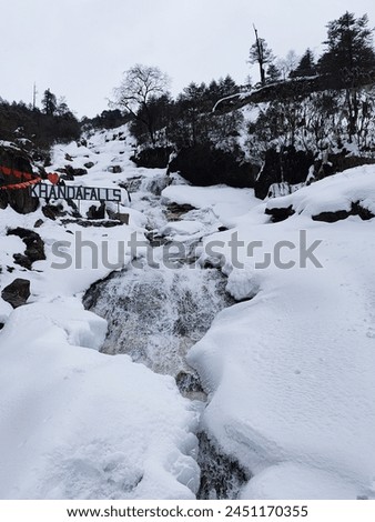 Sikkim winter falls images with snow background 