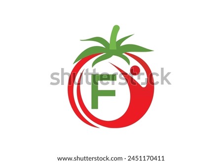 Tomato Human with latter F logo template