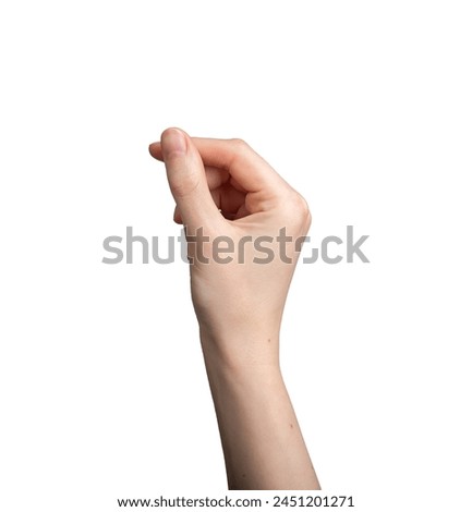 Snap fingers, hand gesture isolated on white background.