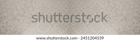 Old gray vintage shabby damask patchwork tiles stone concrete cement wall texture background banner	

