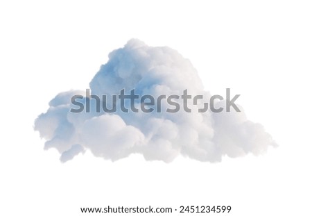 3d rendering. Cloud clip art isolated on white background. Fluffy cumulus. Abstract sky