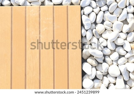 Texture of white pebbles on the ground. pebbles for garden decoration