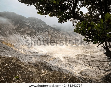 Ciater, West Java, Indonesia, 8 April 2024 - Crater of Tangkuban Perahu Volcano in West Java. Royalty-Free Stock Photo #2451243797