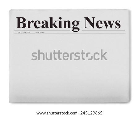 Breaking news title on newspaper Royalty-Free Stock Photo #245129665