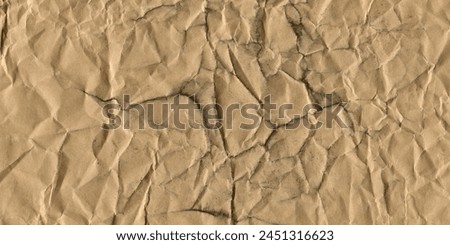 High-resolution Background Crumpled Brown Paper Texture with Creases and Wrinkles