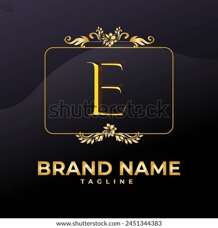 Luxury Logo Vector With Company name in a circle. Logos for fashion, flower, beauty business. Latter E Logo .