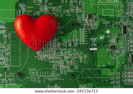 heart symbol on green background