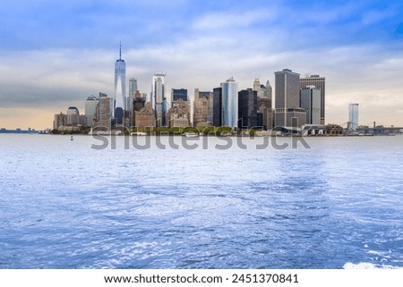 View of Manhattan from  hudson river, New York City