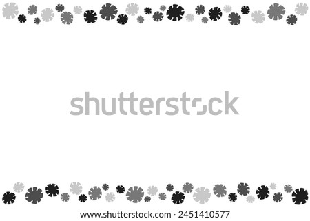 Clip art of simple gray frame of small flowers