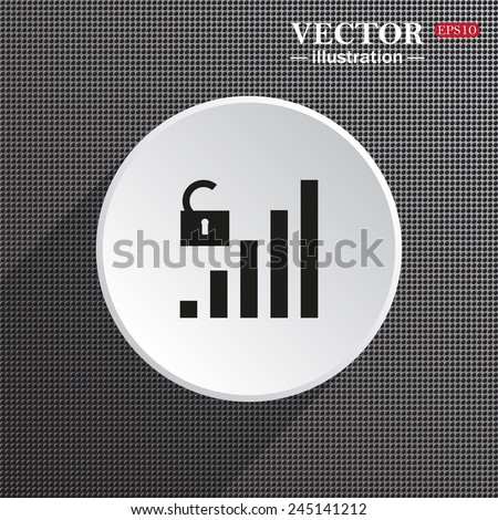 Structural gray background with shadow, white circle, signal strength indicator, open access , vector illustration, EPS 10