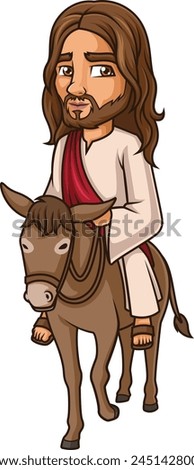 Jesus Christ on a donkey vector illustration
