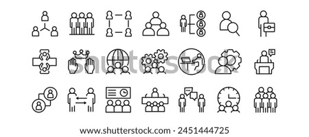 Company organization related vector icons collection on white background. Royalty-Free Stock Photo #2451444725