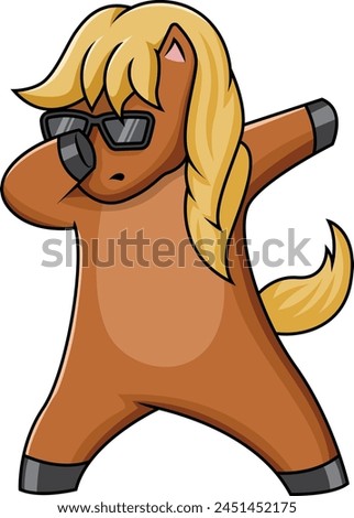 Dabbing pony character vector illustration
