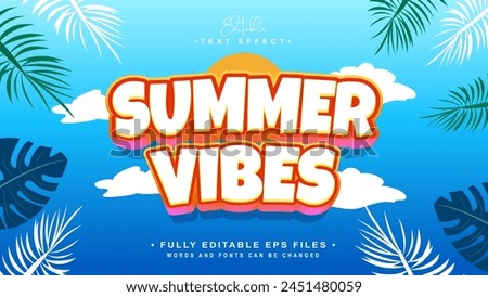 editable summer vibes text effect.typhography logo