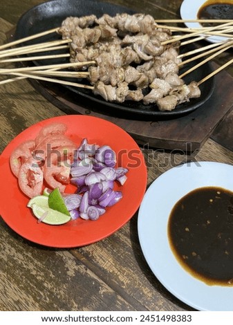 Young goat satay is a typical Indonesian food that is very popular around the Indonesian people and tourists. The satay is very tender and served using hotpot.