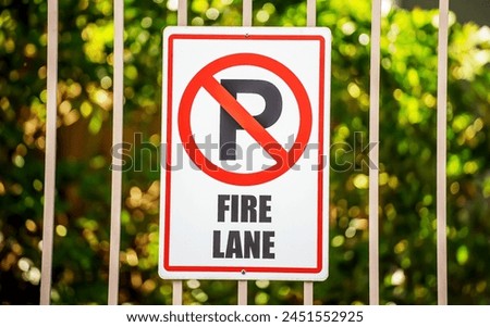 Fire line warning sign in Canada. No parking allowed