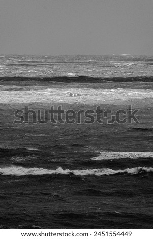 Italy, Sicily Channel, rough Mediterranean sea in winter