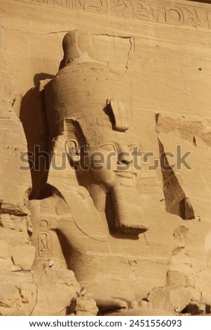 Temple of Abu Simbel, Pharaoh Ramses II, temple of Ramses II, Aswan, Egypt, pharaoh, Pharaohs, Archaeology, necropolis, Egyptology, Lake Nasser, Aswan, World Heritage, UNESCO, Nubian Monuments, hypoge Royalty-Free Stock Photo #2451556093