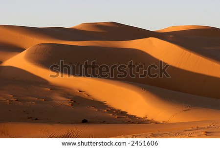 Sand dunes at sunset, Libya