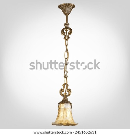 Vintage chandelier isolated on white background. Vector illustration EPS 10.