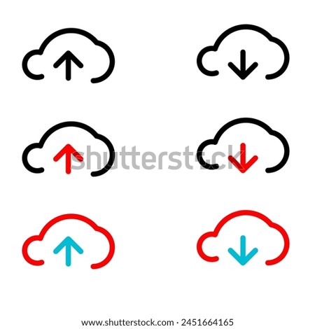 Cloud download and upload icon. With Upload download cloud arrow. Download icon vector symbol.