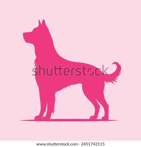 Dog silhouette flat style clip art