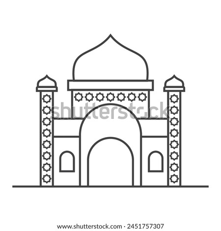 
mosque icon islamic symbol vector illustration