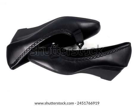 black shoes for women on the white background  Royalty-Free Stock Photo #2451766919