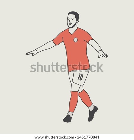 soccer players celebrating. character illustration desig. football player character