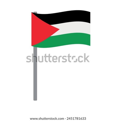 Vector flat Palestine flag isolated on white background