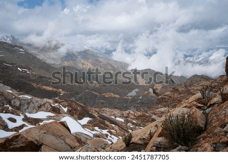 High Altitude Landscape with Snow, Dramatic Cloud Formations in the Andes - Huaraz, Peru Landscape Photography