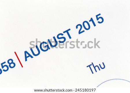 The Picture Text on calendar show in monthly of 2015.