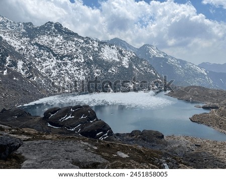 Half Frozen Lake - Bhairab Kunda , Rasuwa Nepal Royalty-Free Stock Photo #2451858005