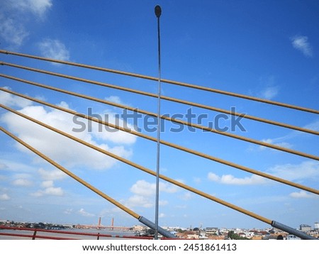 Suspension bridge with cable support structure, cable support structure for the bridge Royalty-Free Stock Photo #2451861413