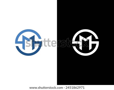 Abstract letter SM logo, S icon vector template