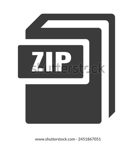 Zip file vector icon on white background