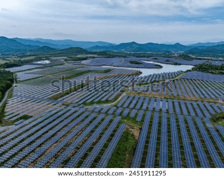 Aerial photography of solar photovoltaic panels