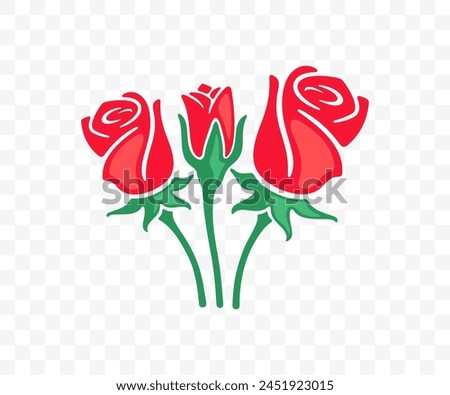 Roses bouquet, flowers and plant, graphic design. Floristry or floristics, floral, floweret and nature, vector design and illustration Royalty-Free Stock Photo #2451923015