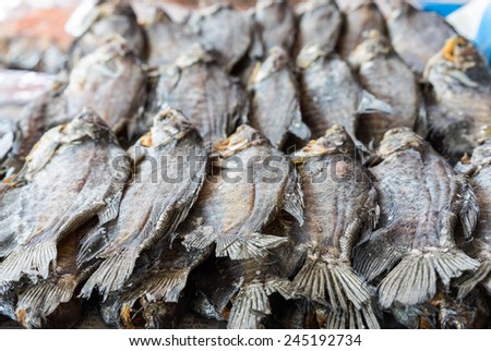 Dried fish for sale on a shop in Mekong delta, Vietnam