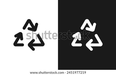 Recycle icon vector in two style isolated on white and black background