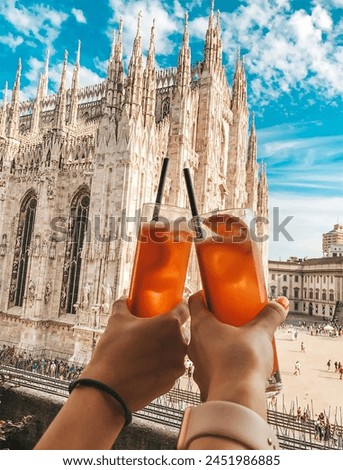 A picture of wonderful buildings and stunning views in Milan, Italy, and Aruba, indicating Roman civilization