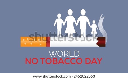 World No Tobacco Day observed every year in May. Template for background, banner, card, poster with text inscription.